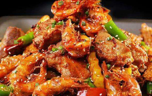 香辣排骨虾 Spicy spareribs shrimp