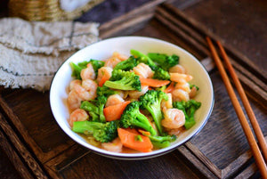 西兰花炒虾仁 Fried shrimps with Broccoli